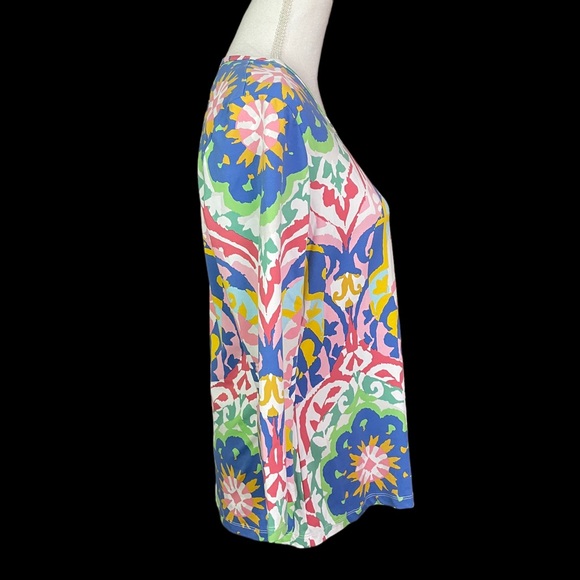 J McLaughlin Catalina Cloth Top Women’s Large Colorful Stretch - Picture 2 of 11